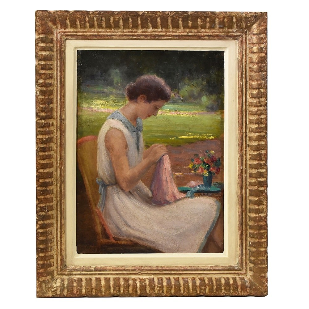 QR577 1 antique oil painting woman portrait painting XX century.jpg